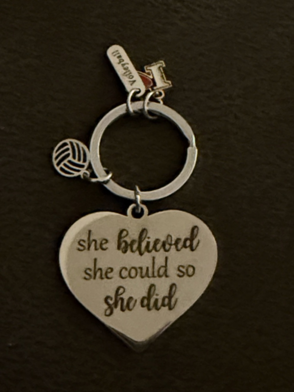 She Believed She Could So She Did Volleyball Keychain